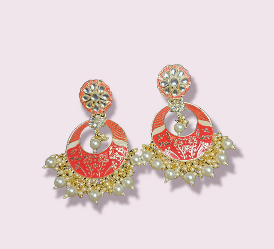 Chandbali Style Meenakari Earrings