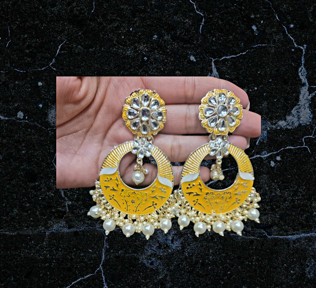 Chandbali Style Meenakari Earrings