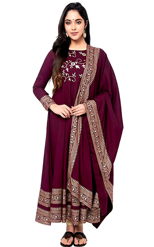 2pc Anarkali Kurti Set With Dupatta