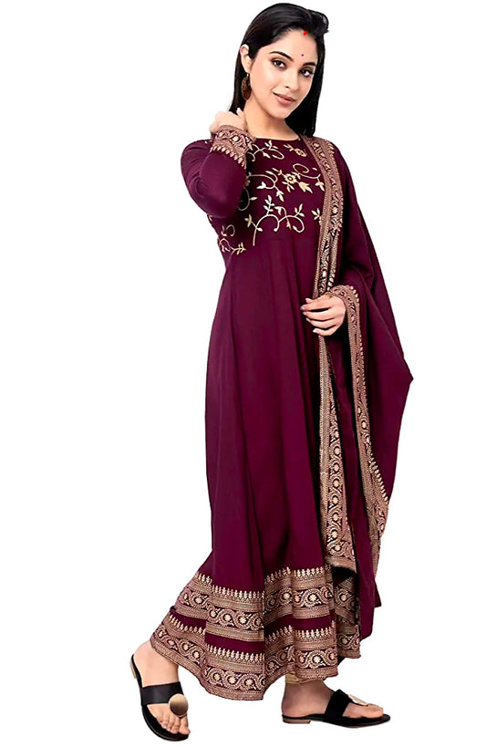 2pc Anarkali Kurti Set With Dupatta image 3