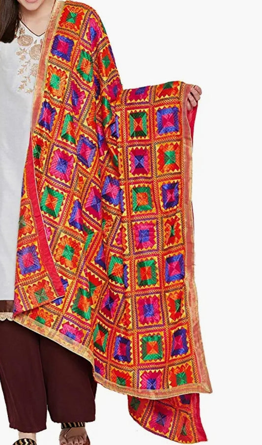 Traditional Fulkari Dupatta Multi image 3