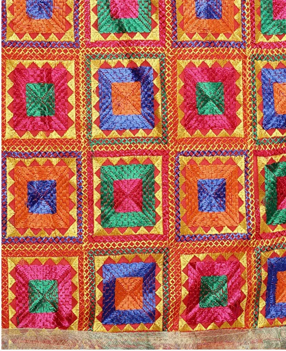 Traditional Fulkari Dupatta Multi