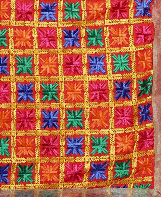 Traditional Fulkari Dupatta Multi
