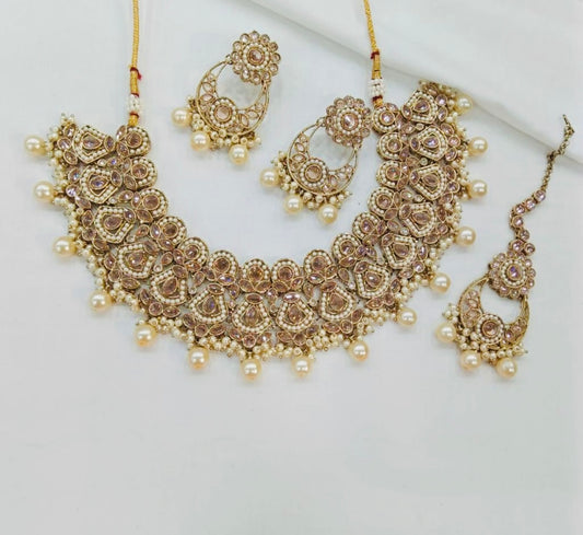 Super Quality Polki Necklace Set image 3