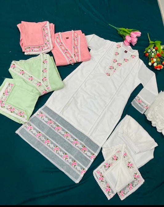 Stylish Pakistani Suit (Pastel Color)