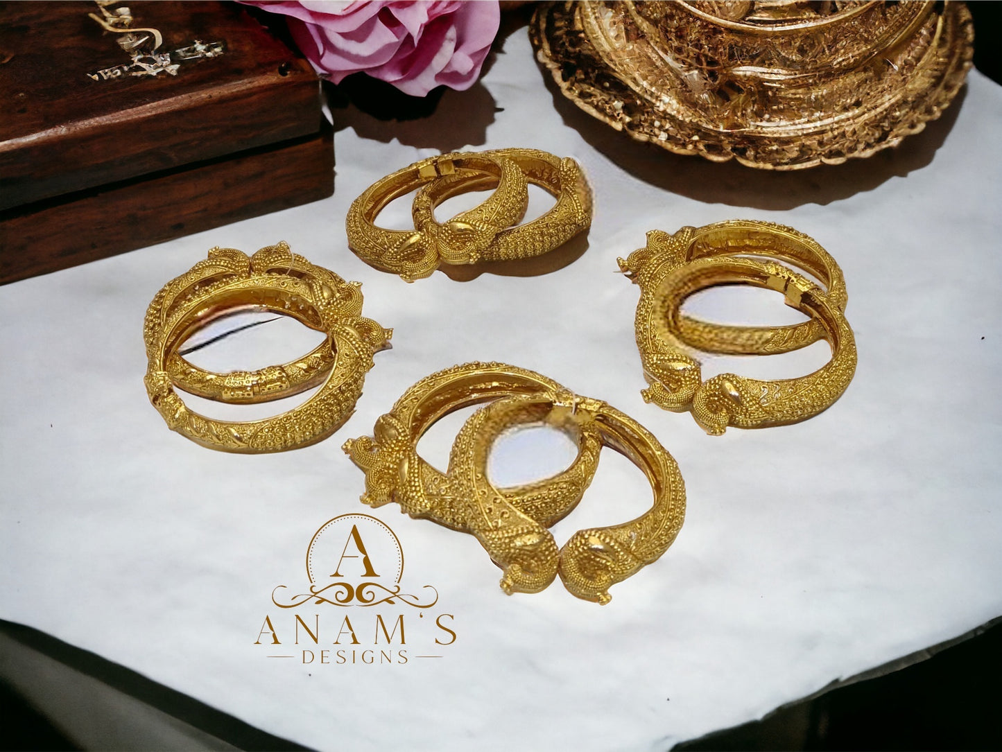 High-Quality Openable Gold-Plated Kangan Set (2pcs)