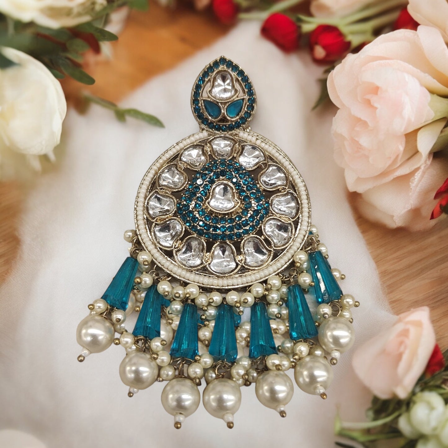 Extremely Lightweight Earring (Kundan Polki)