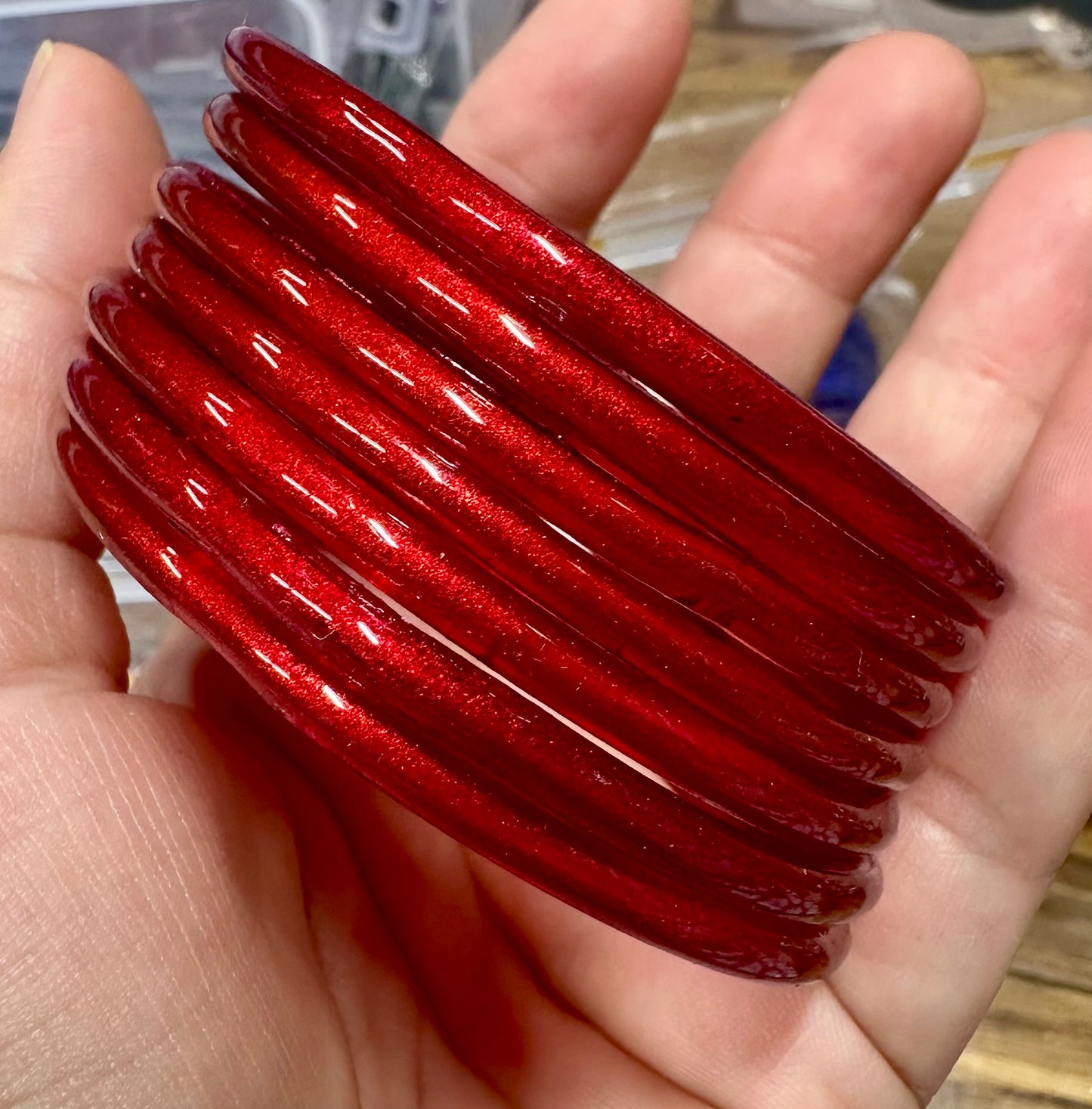 Luminous Fiber-Optic Jelly Glass Bangles