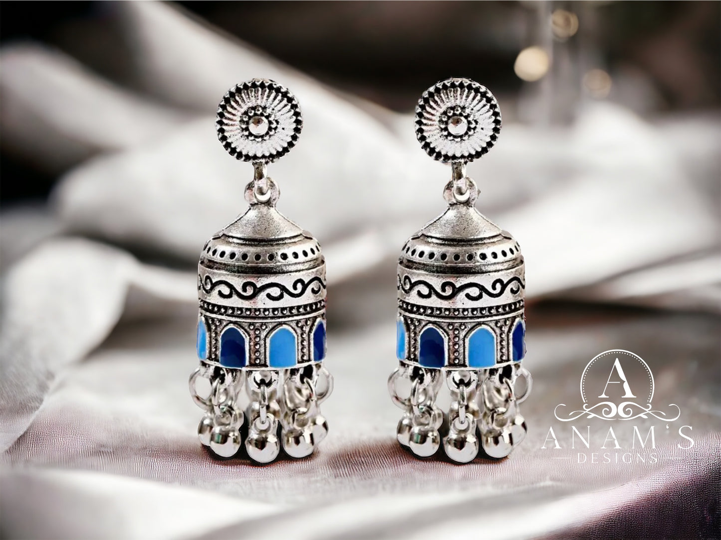 Stylish Small Meena Jhumkis