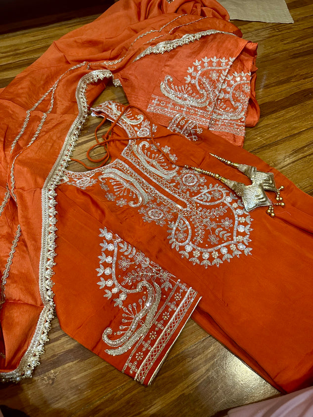 Boutique Style Salwar Suit With Hand Work. 42 Ready