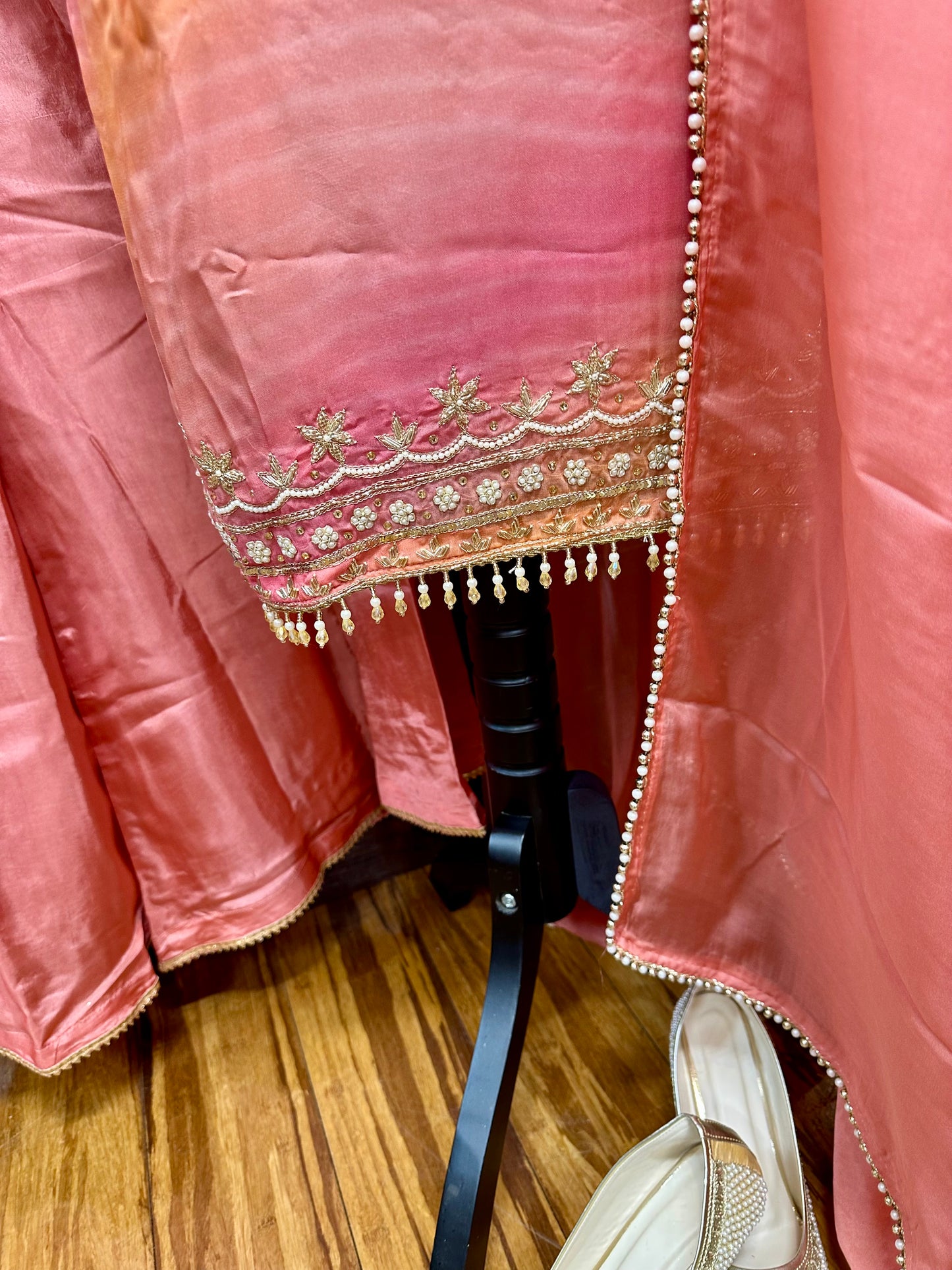 Stylish Handwork/Mirror Work Sharara Suit 44 Ready