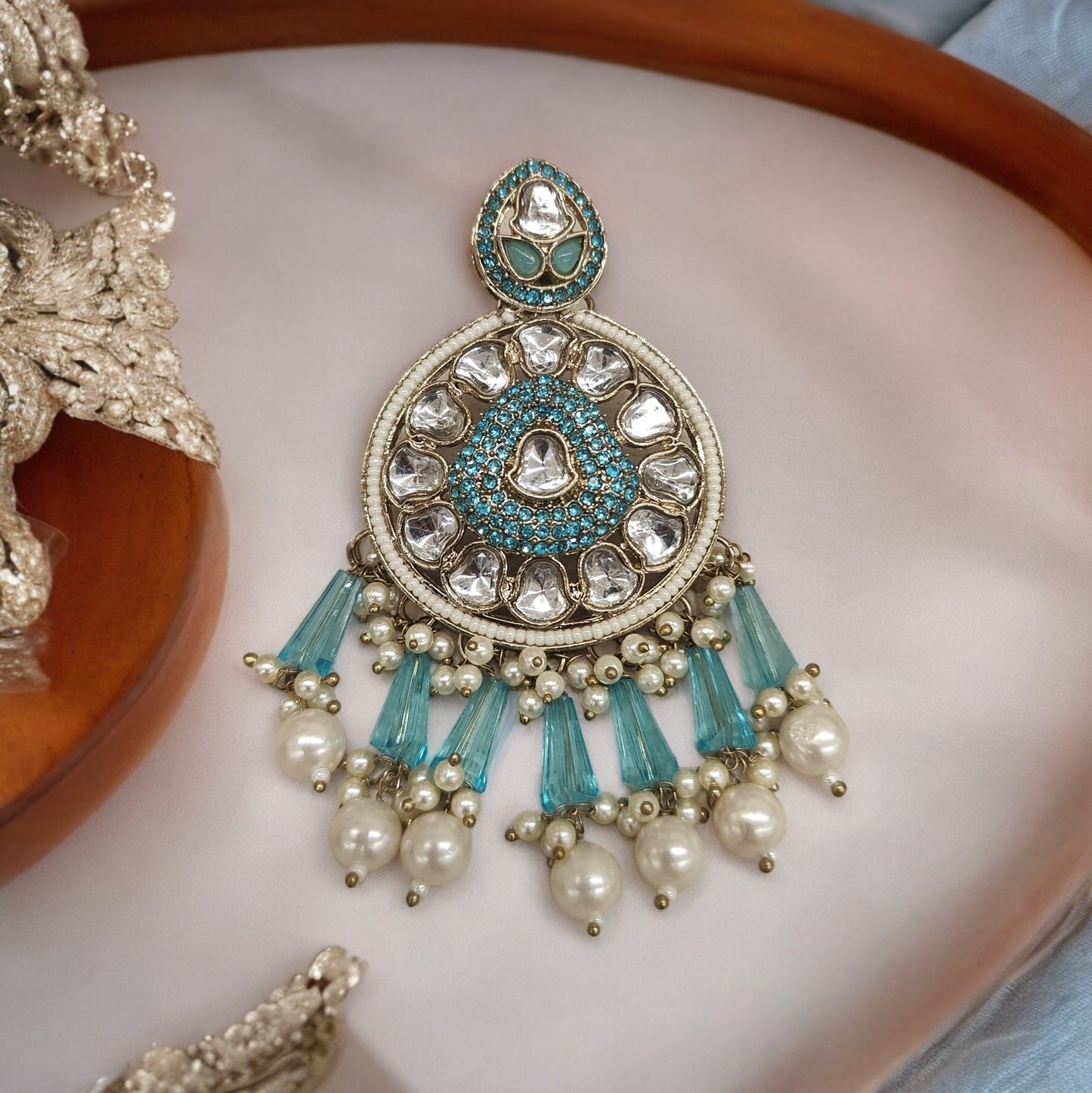 Extremely Lightweight Earring (Kundan Polki)