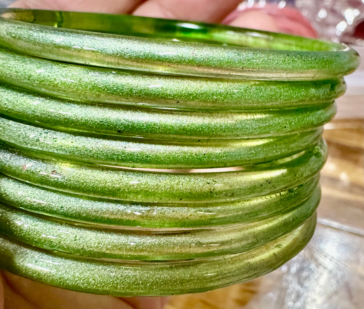 Luminous Fiber-Optic Jelly Glass Bangles