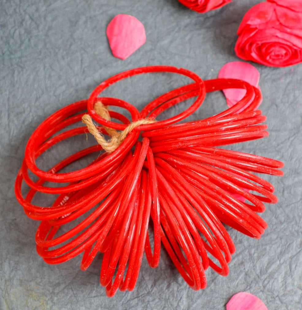 Red Glass Bangles (Plain)