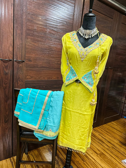 Sardari Hand Work Punjabi Suit 38/40 Ready (With Margin 44)