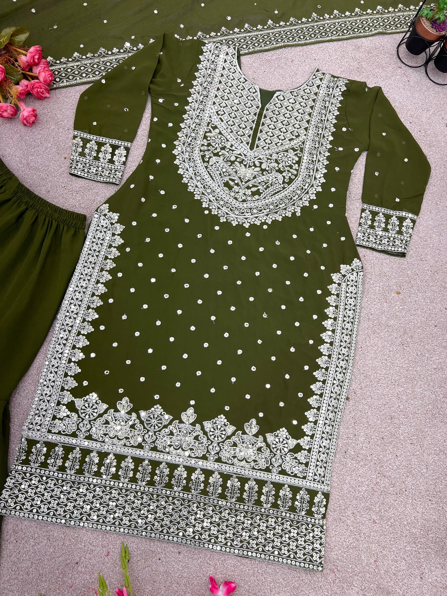 Heavy Embroidered Pakistani Suit