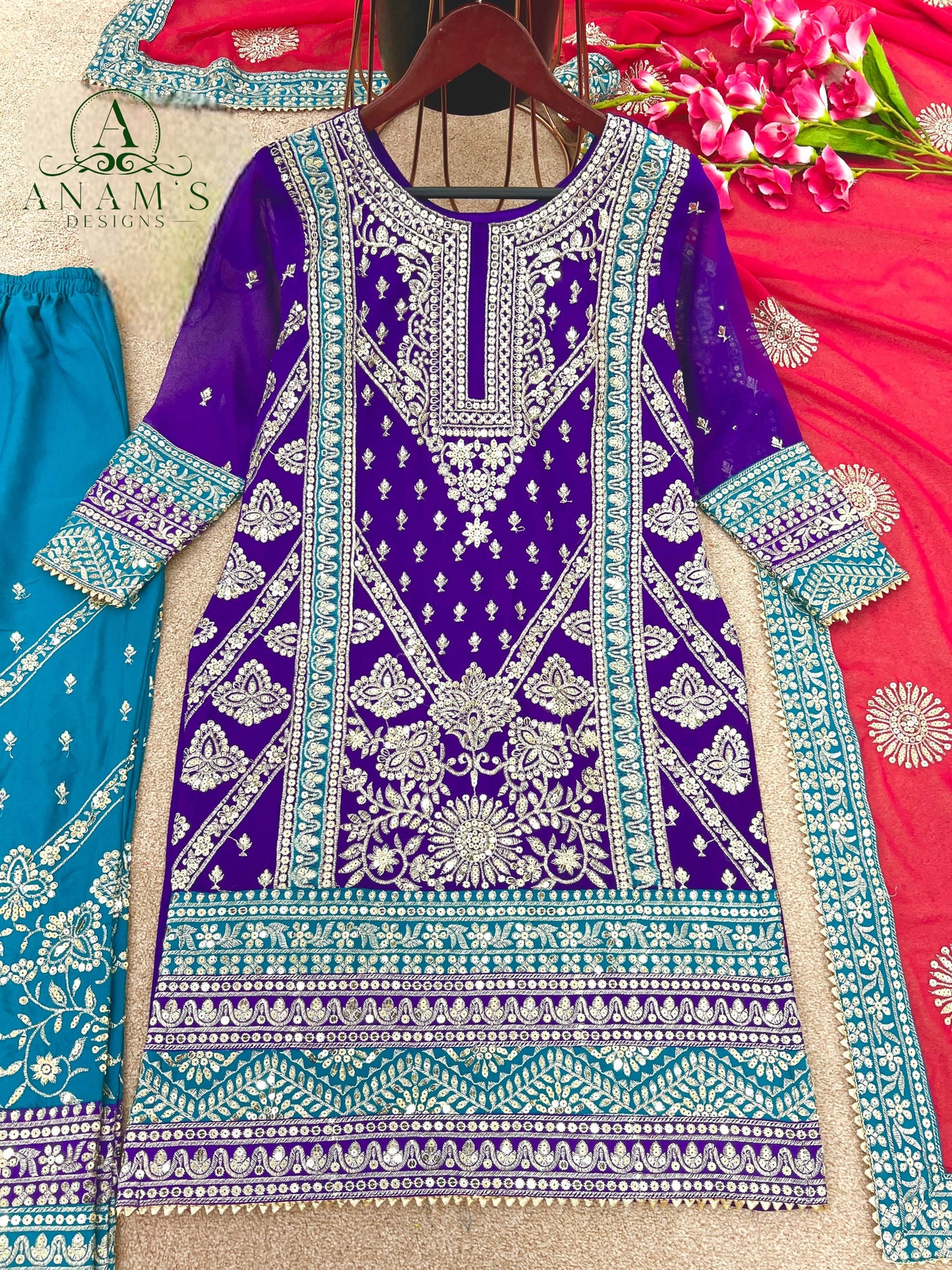 Stylish Karachi Design Palazzo Suit