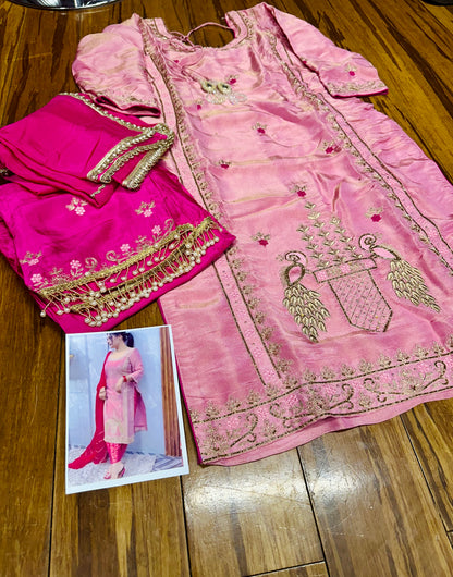 Beautiful Peacock Concept Hand Embroidered Suit 40 Ready (46 w/Margin)