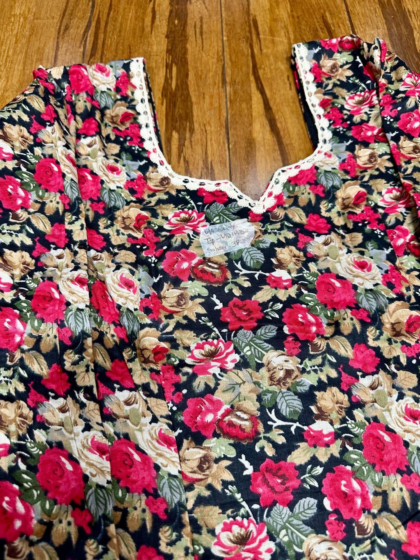 Beautiful Cambric Cotton Self Designed Allover Printed Salwar Suit D12