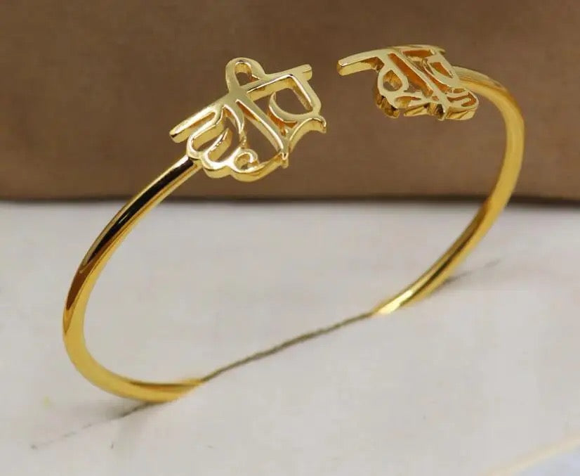 18k PVD Plated High-Quality Ik Onkar Khanda Bracelet. (Unisex)