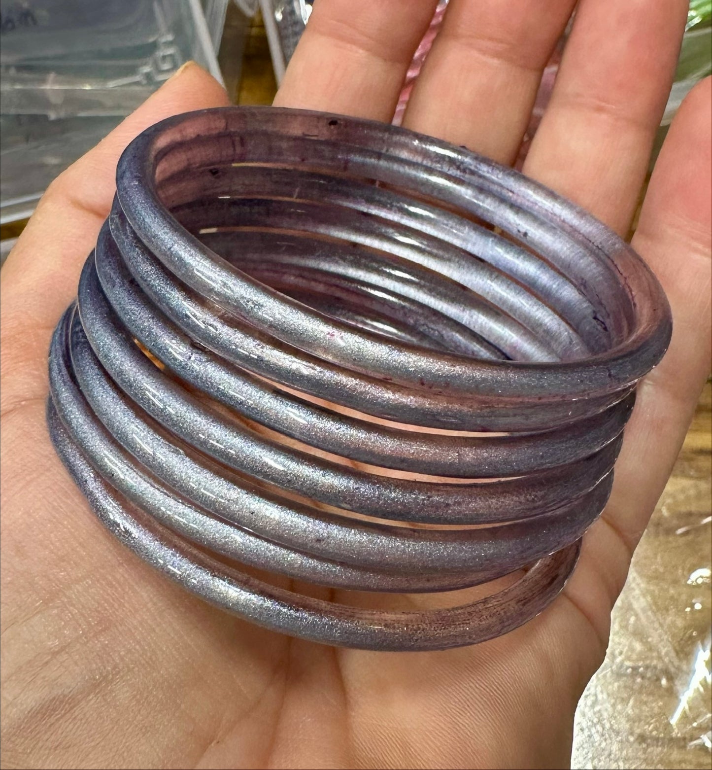 Luminous Fiber-Optic Jelly Glass Bangles