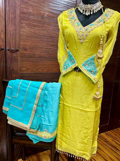 Sardari Hand Work Punjabi Suit 38/40 Ready (With Margin 44)