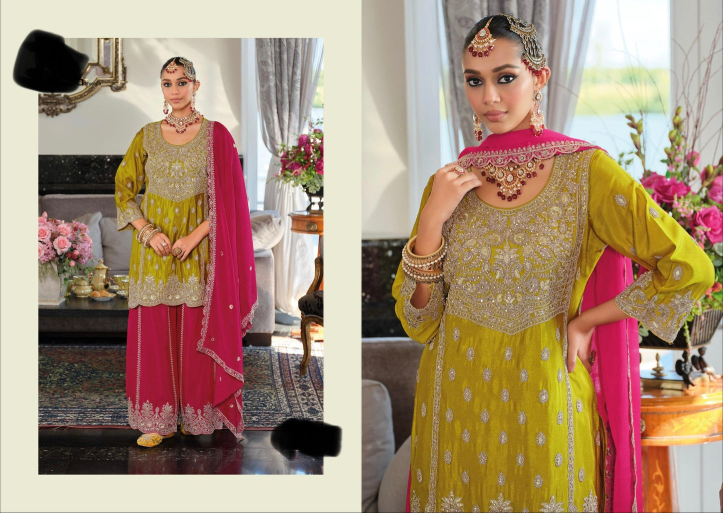 Stylish Pakistani Style Sharara SuitReady-To-Wear 42/44