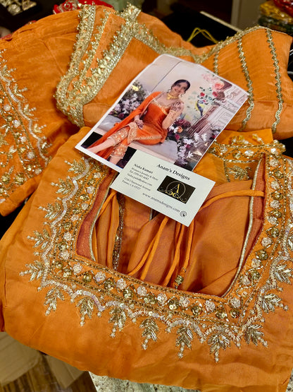 Stylish Suit With Pants & Dupatta Size 40 (With Margin 44)