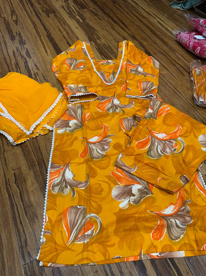 Trending Printed Allover Suit With Pure Chiffon Dupatta (Designs 1-8)