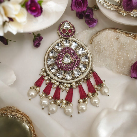 Extremely Lightweight Earring (Kundan Polki)