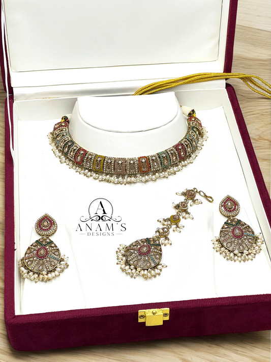 High Quality Polki Choker Set (Very Lightweight)