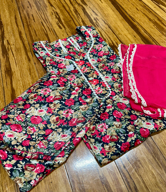 Stunning Boutique Style Allover Printed Salwar Suit 38/40 D10 image 3
