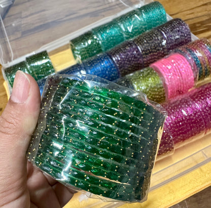 Trending Raindrop Glass Bangles(12 Bangles) 2.8
