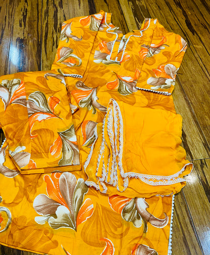 Trending Printed Allover Suit With Pure Chiffon Dupatta (Designs 1-8)