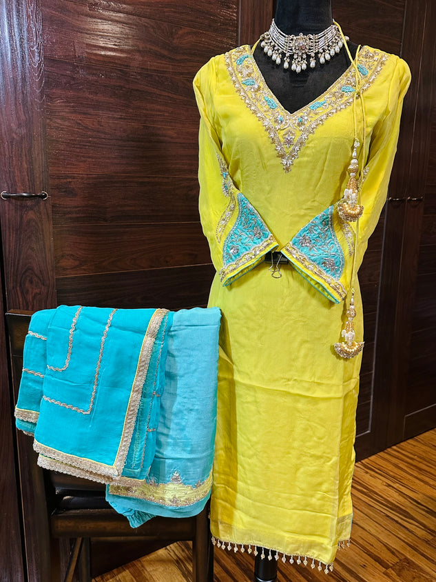 Sardari Hand Work Punjabi Suit 38/40 Ready (With Margin 44)