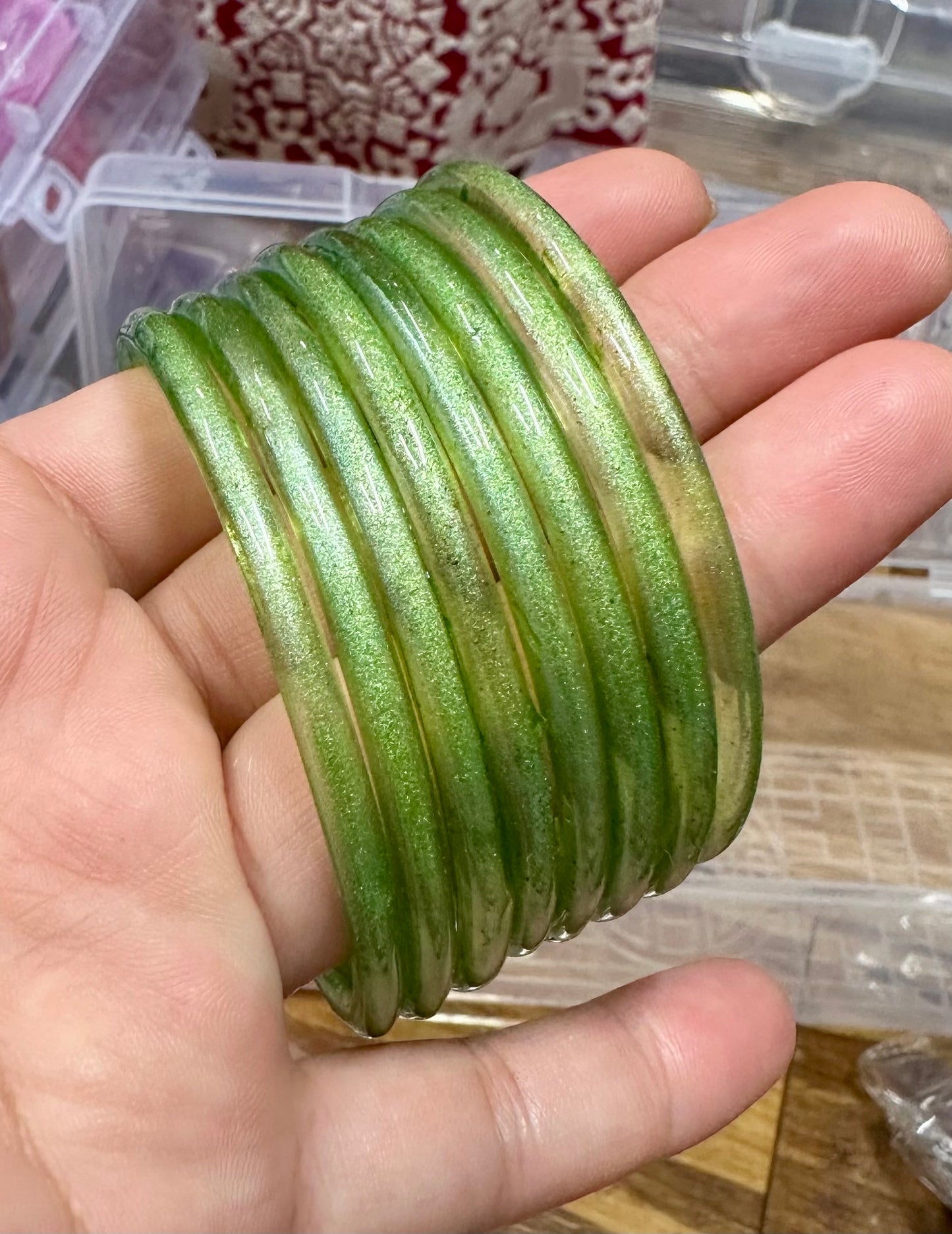 Luminous Fiber-Optic Jelly Glass Bangles