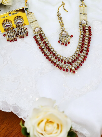 Stylish Kundan Long Necklace Set