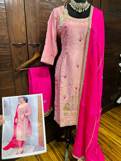 Beautiful Peacock Concept Hand Embroidered Suit 40 Ready (46 w/Margin)