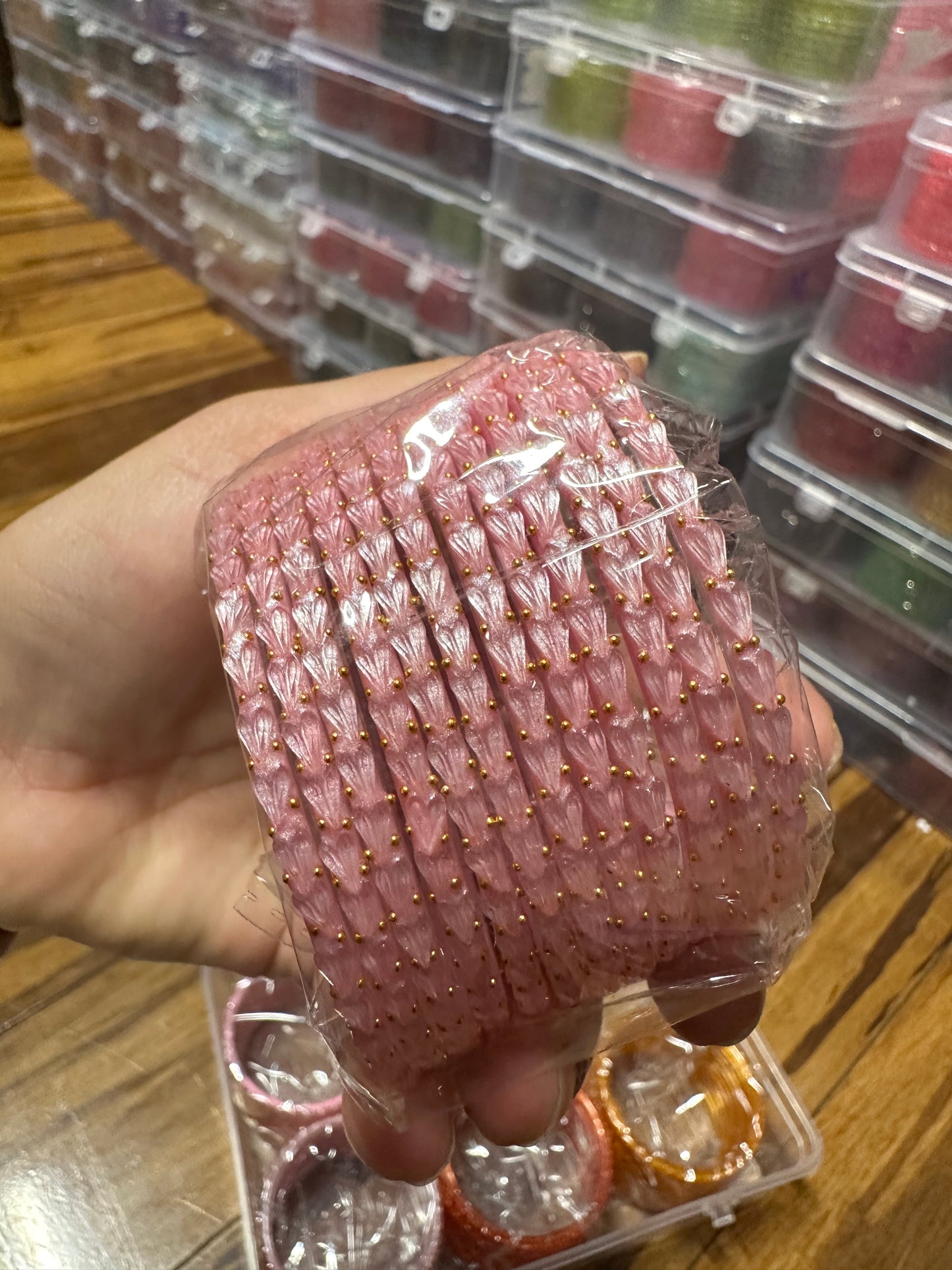 Handcrafted Heart Textured Glass Bangles
