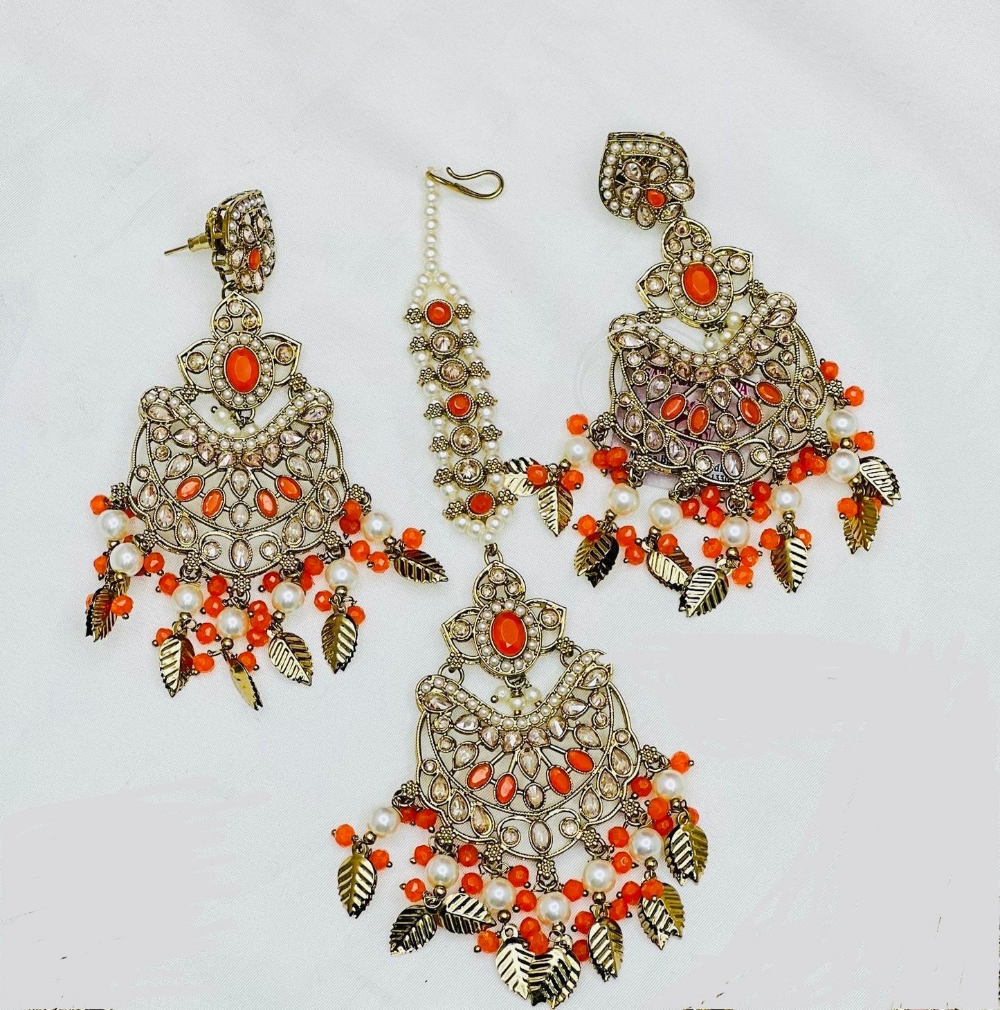 NEW! High-Quality Polki Earrings Tikka Set