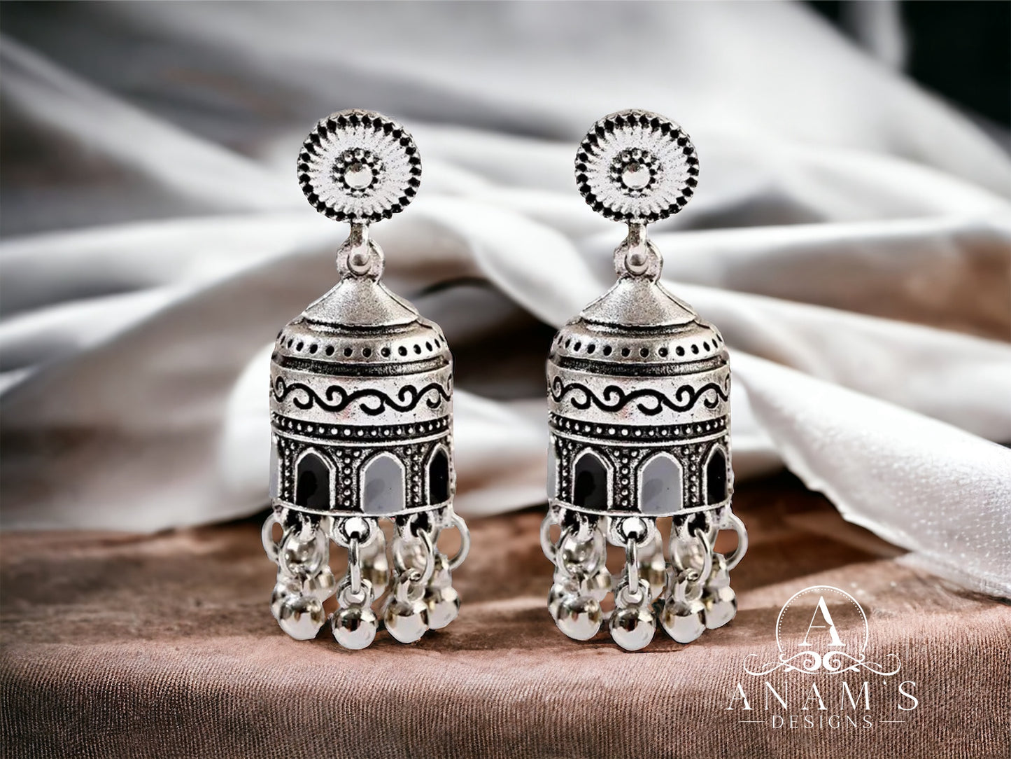 Stylish Small Meena Jhumkis