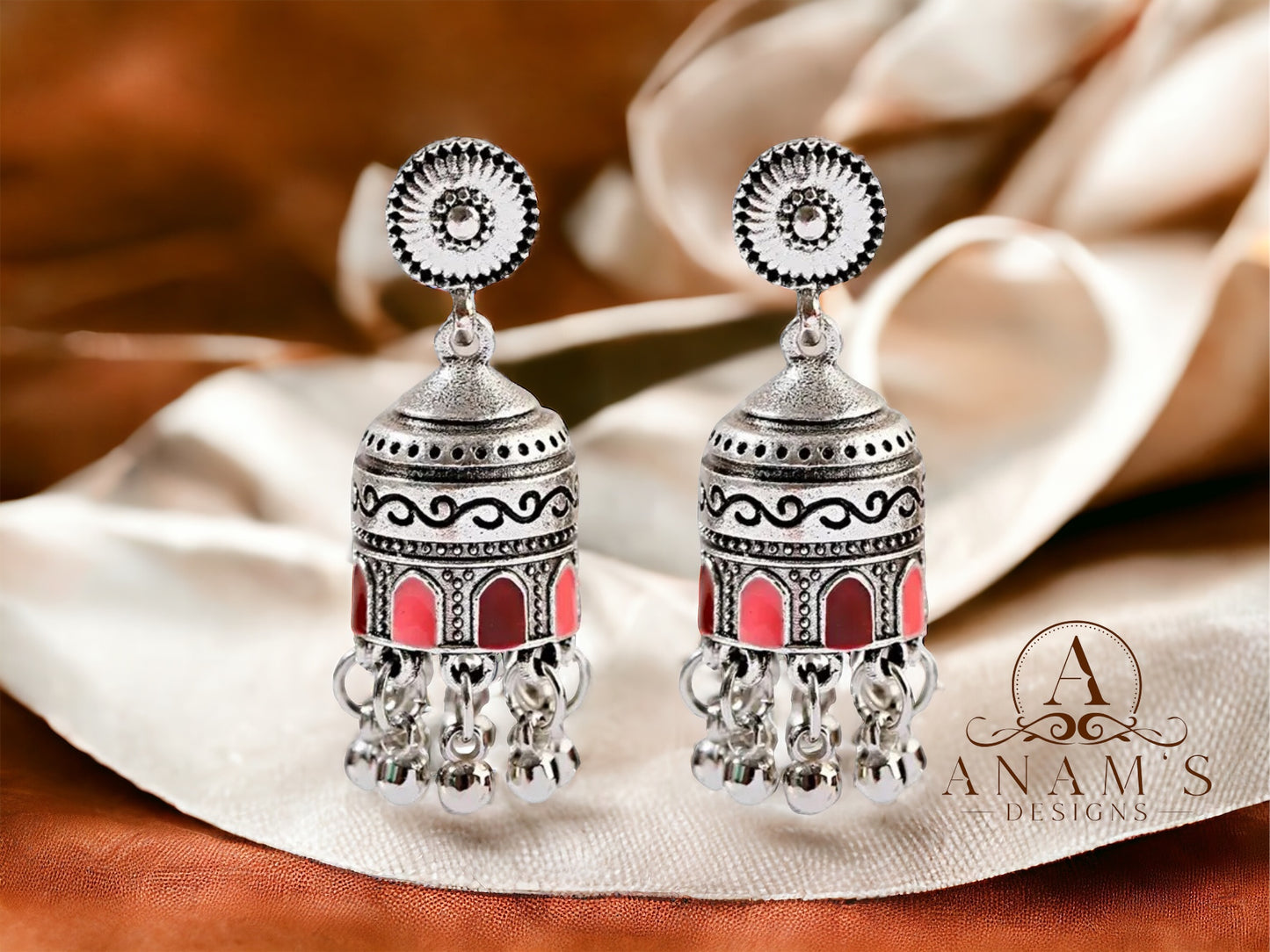 Stylish Small Meena Jhumkis