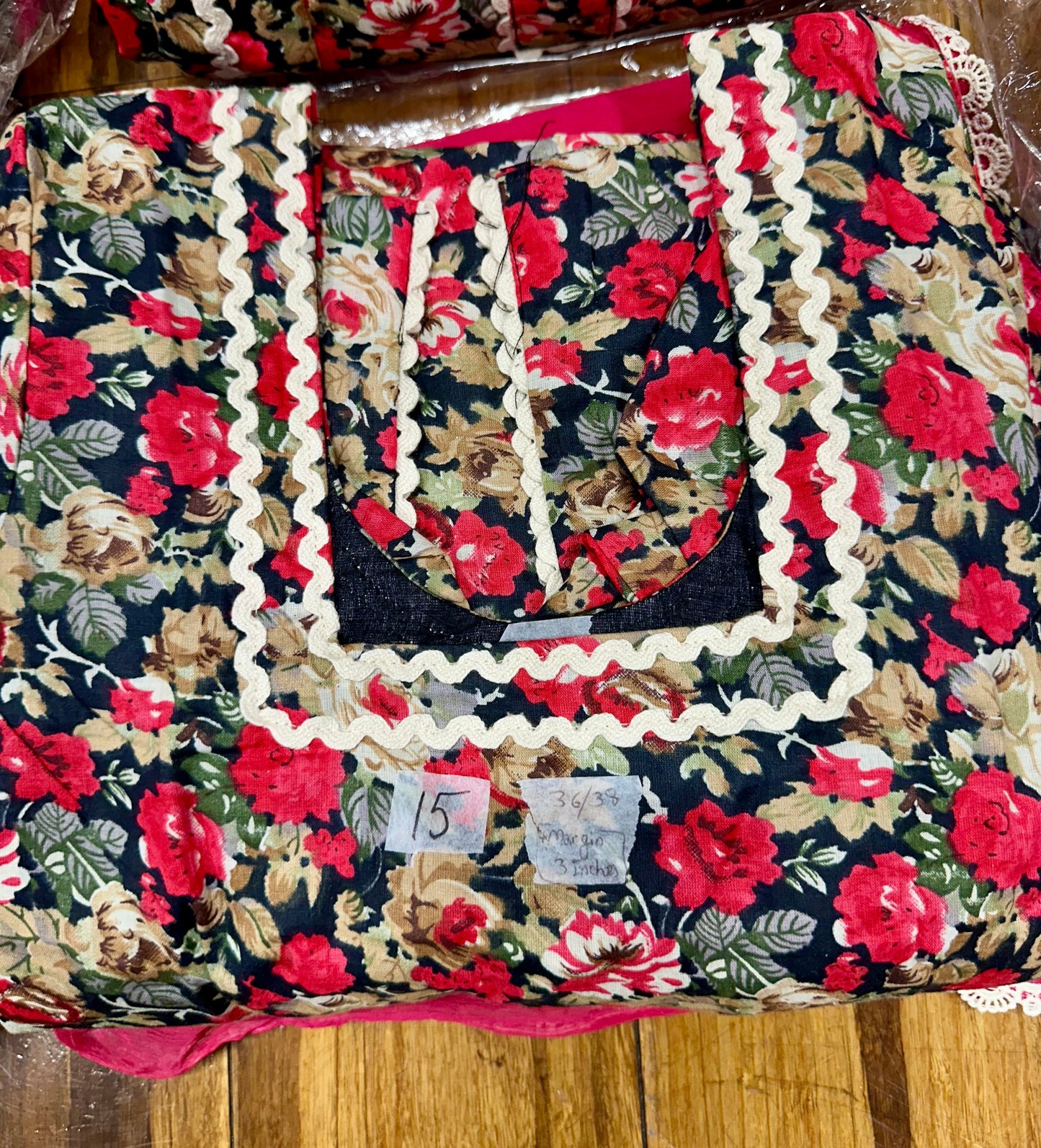 Allover Cambric cotton salwar suit with pure chiffon dupatta (36/38) D15