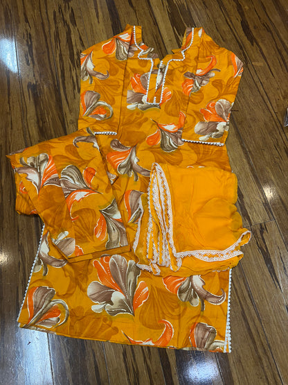 Trending Printed Allover Suit With Pure Chiffon Dupatta (Designs 1-8)