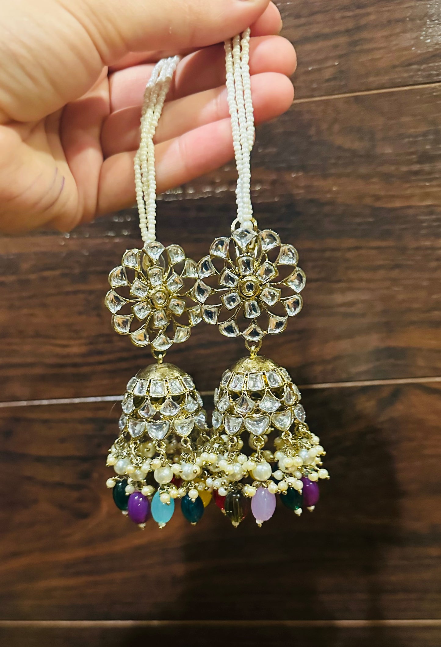 Stylish Kundan Sahara Jhumkis