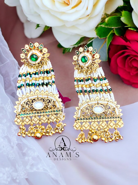 Beautiful and Lightweight Gold-Plated Pachi Kundan Earrings