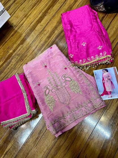 Beautiful Peacock Concept Hand Embroidered Suit 40 Ready (46 w/Margin)