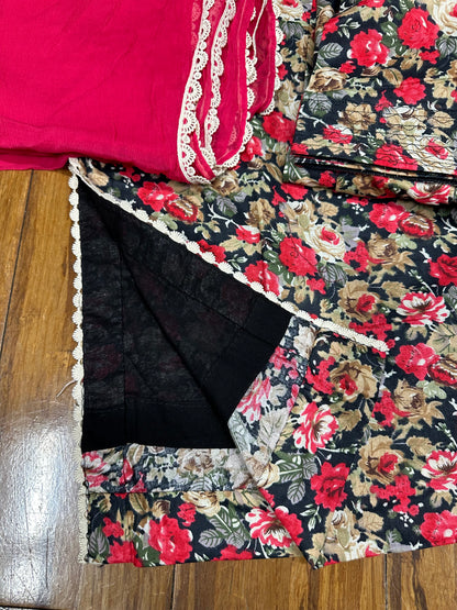 Beautiful Printed Salwar Suit With Chiffon Dupatta 40/42 D2