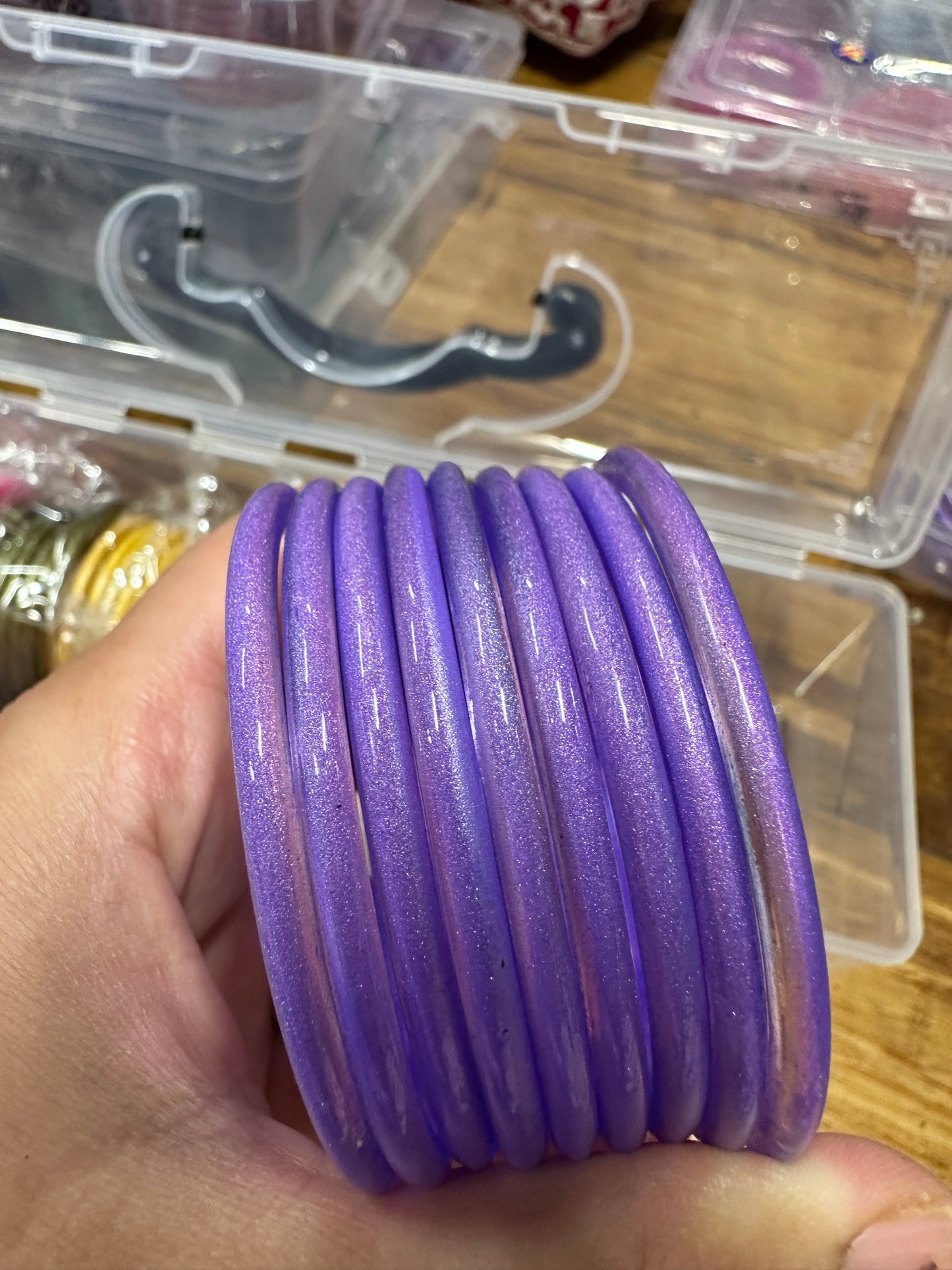 Luminous Fiber-Optic Jelly Glass Bangles