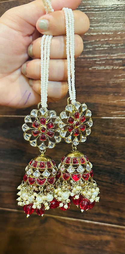 Stylish Kundan Sahara Jhumkis